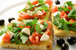 Photo: Focaccia with tomatoes, rocket, mozzarella and olives Focaccia with tomatoes, rocket, mozzarella and olives