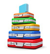 Illustration: Stack of color travel cases Stack of color travel cases