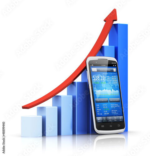 Illustration: Mobile banking and finance concept Mobile banking and finance concept