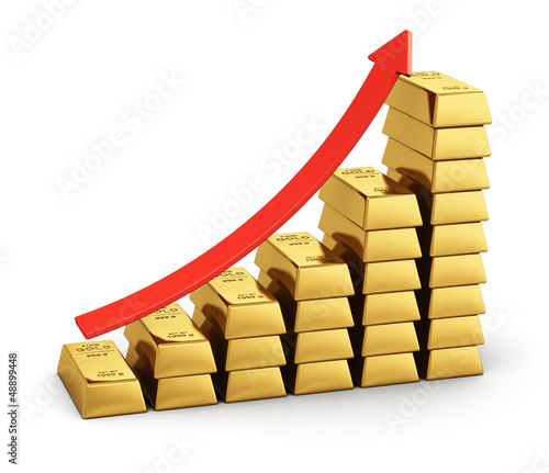 Illustration: Bar chart from gold ingots Bar chart from gold ingots