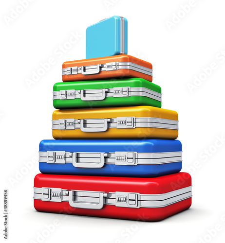 Illustration: Stack of color travel cases Stack of color travel cases