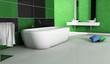 Green Bathroom Contemporary Design