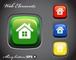 glossy button with homepage icon