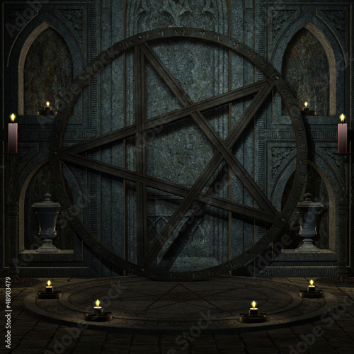 Illustration: Ritualplatz mit Pentagramm Ritualplatz mit Pentagramm