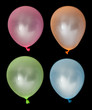 Set of inflated balloons from different colors