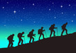 climbing a mountain.　vector file