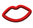 Red lips icon frame, 3d