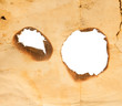 burned hole the old paper