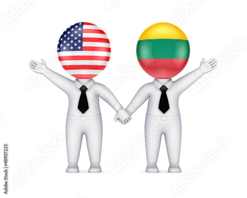 Illustration: US-Lithuanian cooperation concept. US-Lithuanian cooperation concept.