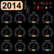 Vektor: 2014 year calendar speedometer car in vector. 2014 year calendar speedometer car in vector.