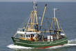 Krabbenkutter auf der Nordsee vor der Insel Föhr,Deutschland