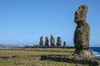 Several moai at Tahai on Easter Island