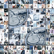 A large business collage with people working in formal clothes