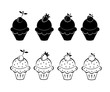 Vector: Set of ice cream skethes Set of ice cream skethes