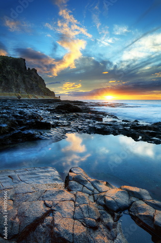 Photo: Coucher de soleil sur les côtes réunionnaises. Coucher de soleil sur les côtes réunionnaises.
