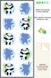 Match to shadow visial puzzle - panda bears