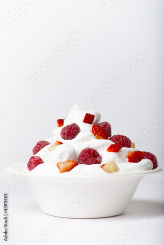 Photo: frozen yogurt strawberry rasperry white back frozen yogurt strawberry rasperry white back