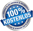 Button Banner "100% Kostenlos" blau/silber