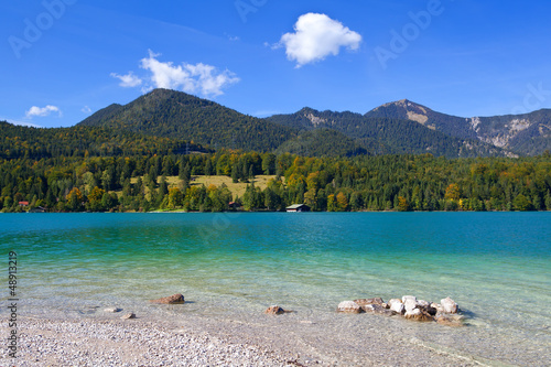 Photo: lavender Walchensee in Germany lavender Walchensee in Germany