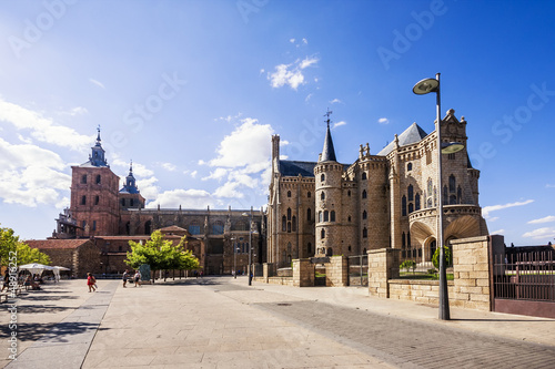 Photo: Gaudi Palace and Cathedral of Astorga, Pilgrim route to Santiago Gaudi Palace and Cathedral of Astorga, Pilgrim route to Santiago