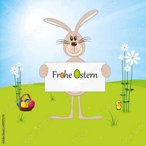 Vector: Frohe Ostern - Osterhase - Osterei - Küken Frohe Ostern - Osterhase - Osterei - Küken