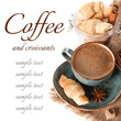 Photo: Coffee and a croissant. A delicious breakfast. Coffee and a croissant. A delicious breakfast.