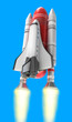 Shuttle launch on blue background. My own design.