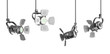 Set of spotlights on white