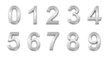 Illustration: 3D chrome numbers set from 0 to 9 3D chrome numbers set from 0 to 9