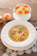 Noodle soup with beef broth