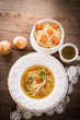 Noodle soup with beef broth