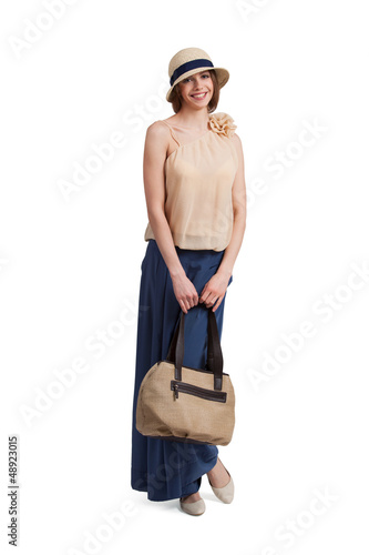 Photo: Beautiful stylish woman with a bag Beautiful stylish woman with a bag