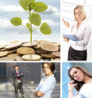 A collage of business images with young people in formal clothes