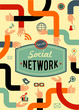 social network, media and communication in vintage style