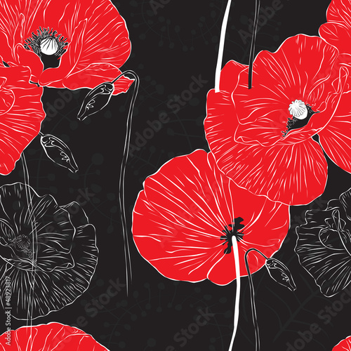 Vector: Seamless bright background with flowers Seamless bright background with flowers