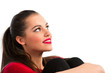 Portrait of a beautiful woman looking up