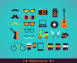 Hipster concept icon set
