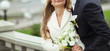 Zdjęcie: A new merried couple walking in autumn park A new merried couple walking in autumn park