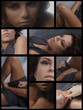 A collage of fashion images with young women in dresses