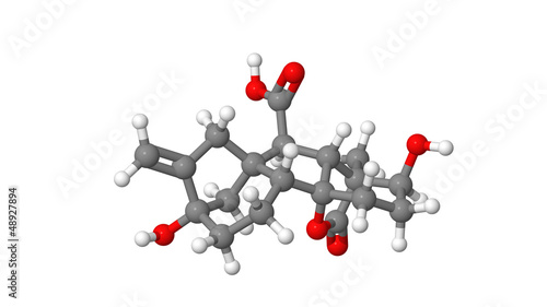Illustration: Plant hormone - Gibberellin - A1 - sticks molecular model Plant hormone - Gibberellin - A1 - sticks molecular model