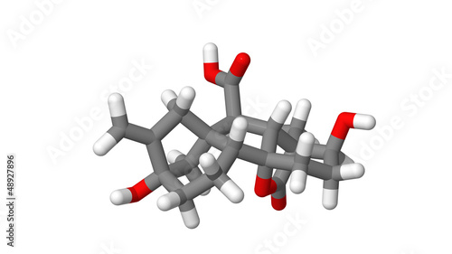 Illustration: Plant hormone - Gibberellin - A1 - molecular model Plant hormone - Gibberellin - A1 - molecular model
