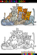 cats cartoon illustration for coloring book