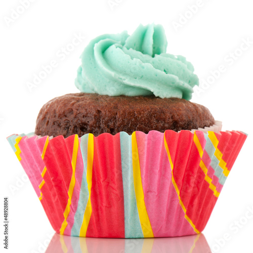 Photo: Chocolate cupcake with flower Chocolate cupcake with flower