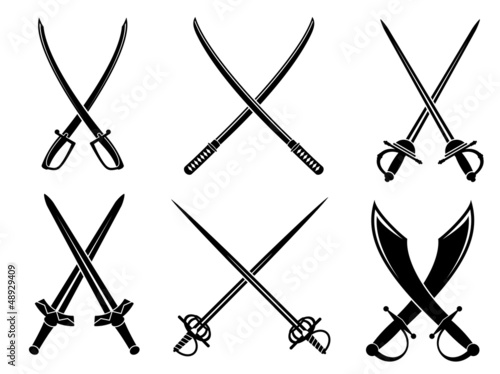 Vector: Swords, sabres and longswords set Swords, sabres and longswords set
