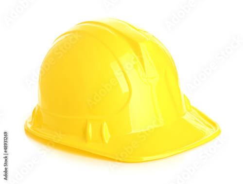 Photo: Isolated yellow helmet Isolated yellow helmet