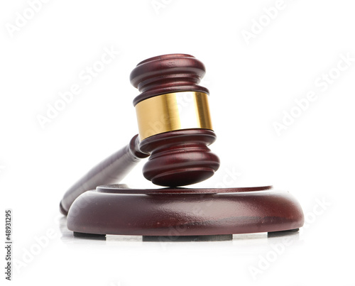 Photo: Gavel isolated on white background Gavel isolated on white background