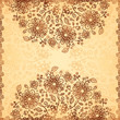 Ornate vector doodle chocolate and vanilla flowers background
