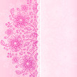 Pink vintage Valentine's Day doodle flowers greeting card