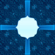 Navy blue vector background with ribbon and label