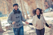 Young Couple Running in the City